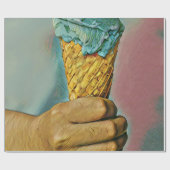 Vintage ice cream cone cadeaupapier (Vlak)