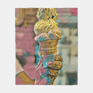 Vintage ice cream cone fleece deken