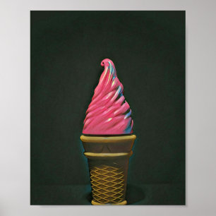 Vintage ice cream cone poster