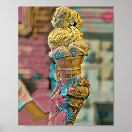 Vintage ice cream cone poster (Voorkant)