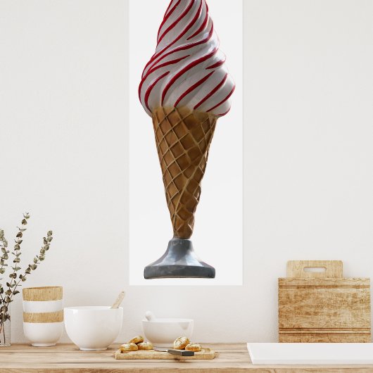 Vintage ice cream cone poster (Keuken)