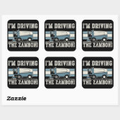 Vintage Ice Zamboni Hockey Rink Design Vierkante Sticker (Vel)