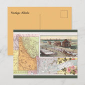 Vintage Idaho Map Briefkaart (Voorkant / Achterkant)