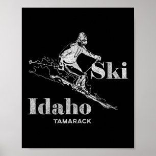 Vintage Idaho Tamarack Skiën Tee Poster