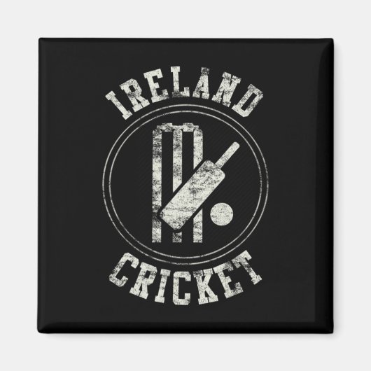 Vintage Ierland Cricket Logo Magneet (Voorkant)