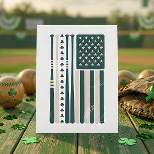 Vintage Iers-Amerikaanse vlag Shamrock trots kunst Feestdagenkaart