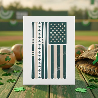 Vintage Iers-Amerikaanse vlag Shamrock trots kunst Feestdagenkaart