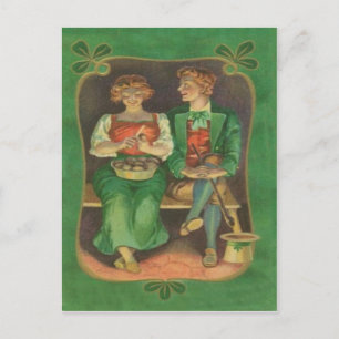 Vintage Iers koppel aardappel St. Patrick's Day ka Briefkaart
