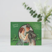 Vintage Iers koppel St. Patrick's Day kaart (Staand voorkant)