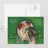 Vintage Iers koppel St. Patrick's Day kaart (Voorkant / Achterkant)