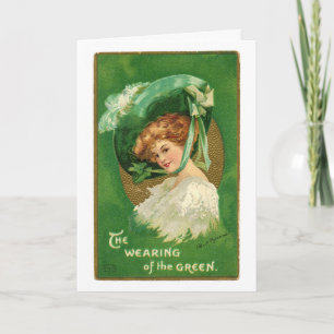 Vintage Ierse Dame Kaart