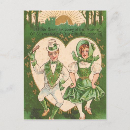 Vintage Ierse Harten St. Patrick's Day Kaart (Voorkant)