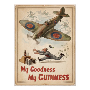 Vintage Ierse luchtvaartposter uit WOII - Mijn hem Perfect Poster