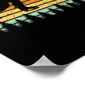 Vintage ijshockeyspeler retro schaats poster (Hoek)