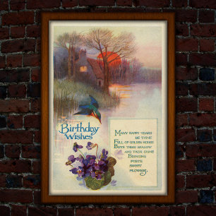 Vintage Ijsvogel 1917 Gouden Uren Poster