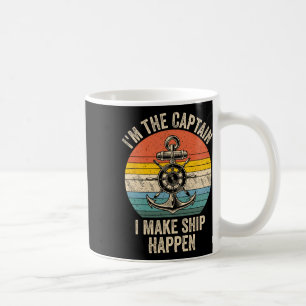 Vintage, ik ben de kapitein die ik maak dat het sc koffiemok