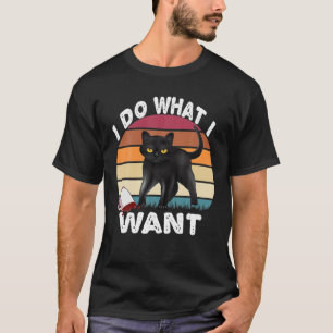 Vintage ik doe wat ik wil dat Cute Cat T-shirt