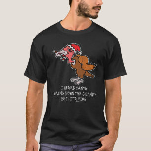 Vintage ik hoorde de kerstman die tegen Chri uit T T-shirt