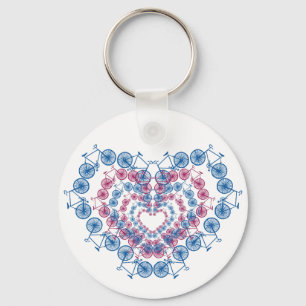 Vintage Ik hou van fietsen Sleutelhanger