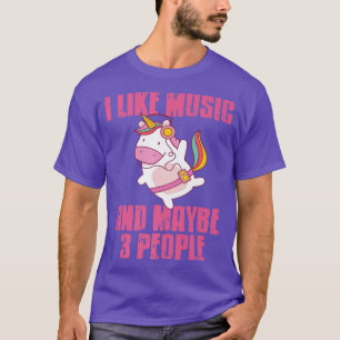 Vintage Ik hou van muziek en misschien 3 mensen Un T-shirt