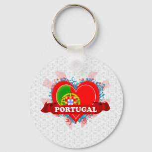 Vintage Ik hou van Portugal Sleutelhanger