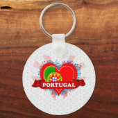 Vintage Ik hou van Portugal Sleutelhanger (Voorkant)
