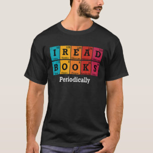 Vintage Ik lees boeken Science Lover Periodic Tabl T-shirt