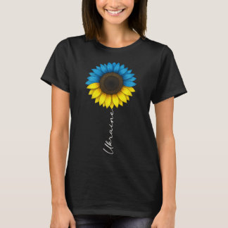 Vintage Ik Steun Oekraine Oekraïense Vlag Zonneblo T-shirt