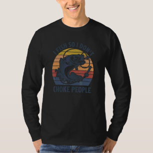 Vintage Ik Vis Dus Ik Smoor Mensen Niet Bass Visse T-shirt