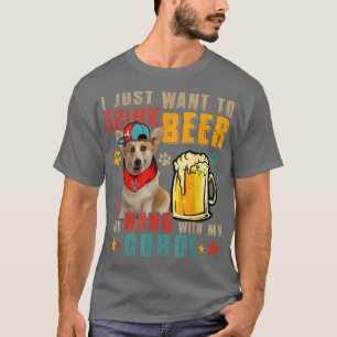 Vintage ik wil alleen maar bier Drinken en met m'n T-shirt