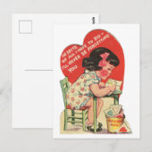 Vintage ik zal je nooit vergeten Valentijn Briefkaart (Voorkant / Achterkant)