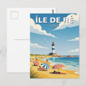 Vintage Île de Ré France Travel Briefkaart (Voorkant / Achterkant)