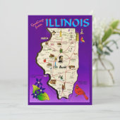 Vintage Illinois Greetings 5x7 Big Postcard Bedankkaart (Staand voorkant)