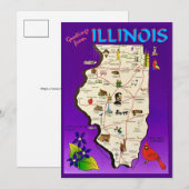 Vintage Illinois Greetings 5x7 Big Postcard Bedankkaart (Voorkant / Achterkant)