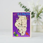 Vintage Illinois Groeten Briefkaart (Staand voorkant)