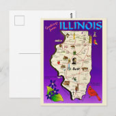 Vintage Illinois Groeten Briefkaart (Voorkant / Achterkant)