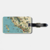 Vintage Illustrated California Parks Map Art Bagagelabel (Achterkant horizontaal)