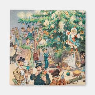 Vintage illustratie Puck's kerstboom, 1902 Magneet