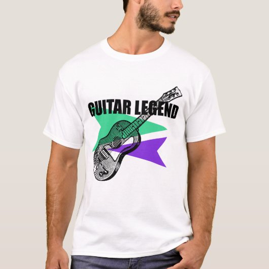 Vintage illustratie T-shirt gitaar Legend Retro (Voorkant)