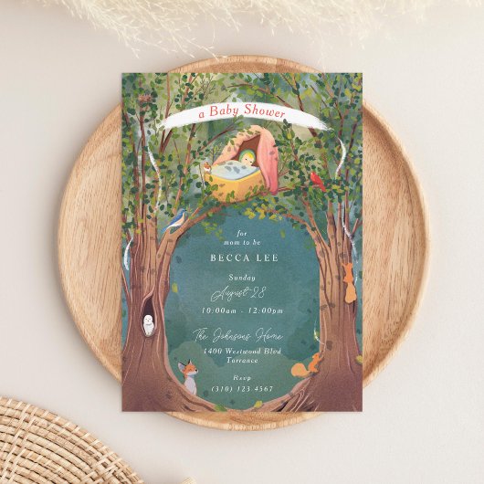 Vintage Illustratie  Topjes Baby shower Kaart