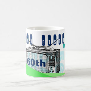 Vintage Illustratie TV 60th Birthday Mok