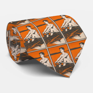 Vintage Illustratie van een Atleet van de Stropdas