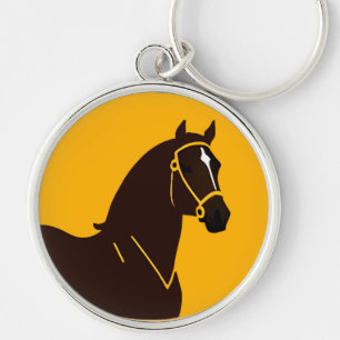 Vintage illustratie van een paard sleutelhanger