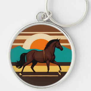 Vintage illustratie van een paard sleutelhanger