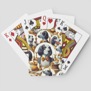 Vintage illustratie van Engelse setter Pokerkaarten