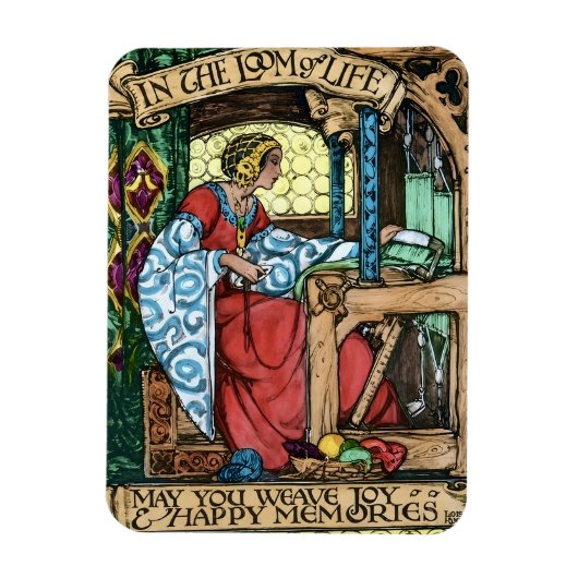 Vintage illustratie van het levensweb | Kunst & Am Magneet (Verticaal)