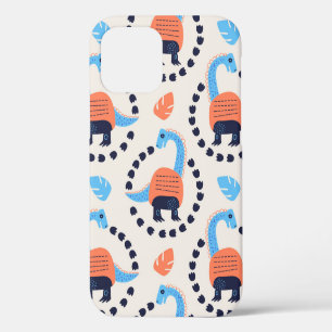 Vintage illustratie van naadloos patroon met een d iPhone 12 hoesje