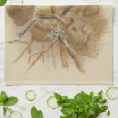 Vintage illustratie van pimpelmees theedoek (Gevouwen)
