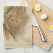 Vintage illustratie van pimpelmees theedoek (Quarter Fold)