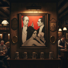 Vintage Illustration by W.T. Benda Classic Drama Canvas Afdruk